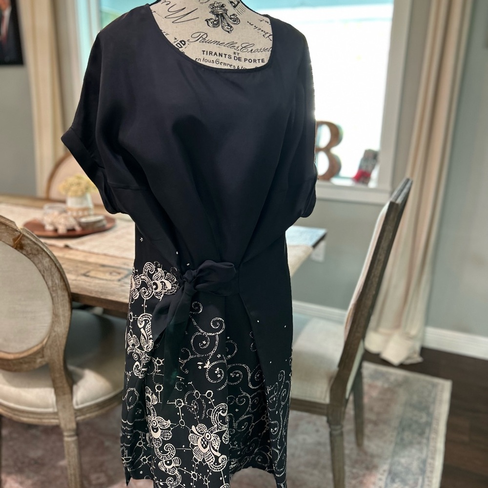 ⚫️NWOT - GARNET HILL TIE WAIST HABUTAI SILK DRESS ⚫️